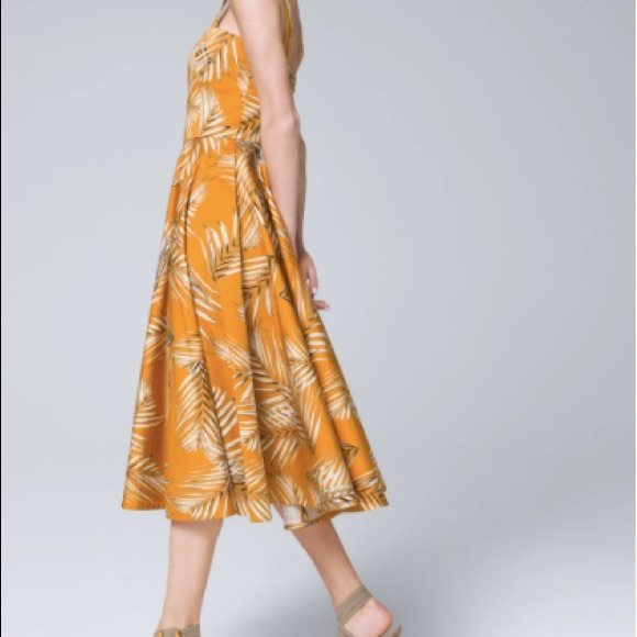 Palm-Print Midi Dress WHBM - Picture 5 of 6